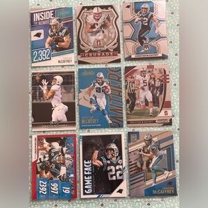 Christian McCaffery, 🏈 NFL Panini Football Cards, Collection of 9 Cards